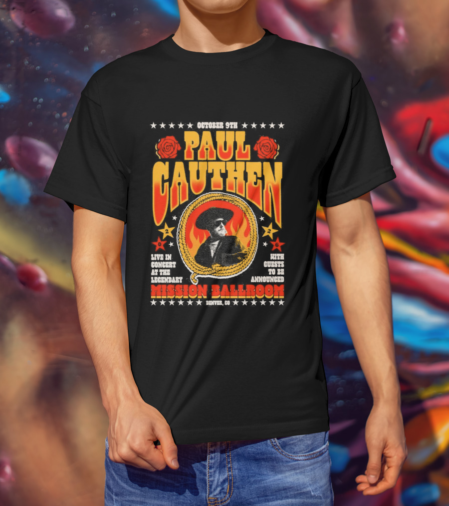 Performing Live Paul Cauthen October 9 2026 Mission Ballroom Denver Star T-Shirt
