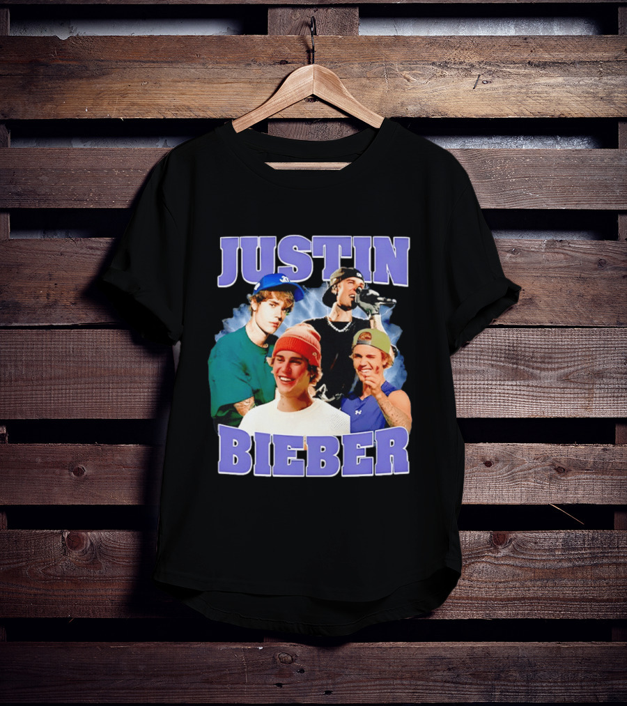 Justin Bieber Singing And Smiling With Various Iconic Looks T-Shirt