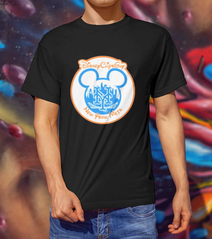 Disney Cups Guy New York Mets Mickey Ears T-Shirt