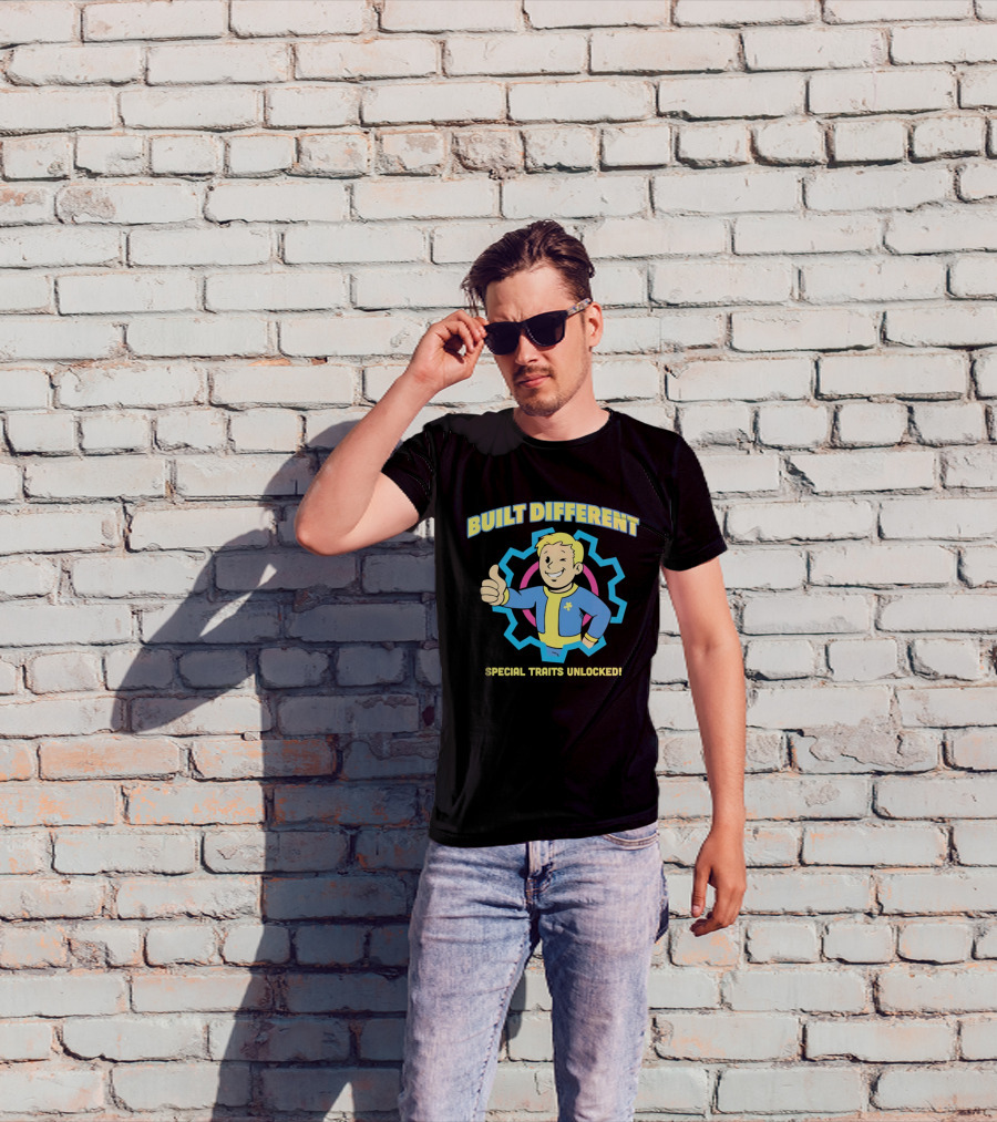 Fallout Built Different Vault Boy Special Traits Unlocked T-Shirt