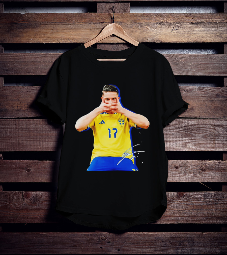 Viktor Gyokeres Sweden Number 17 Signature Gesture T-Shirt