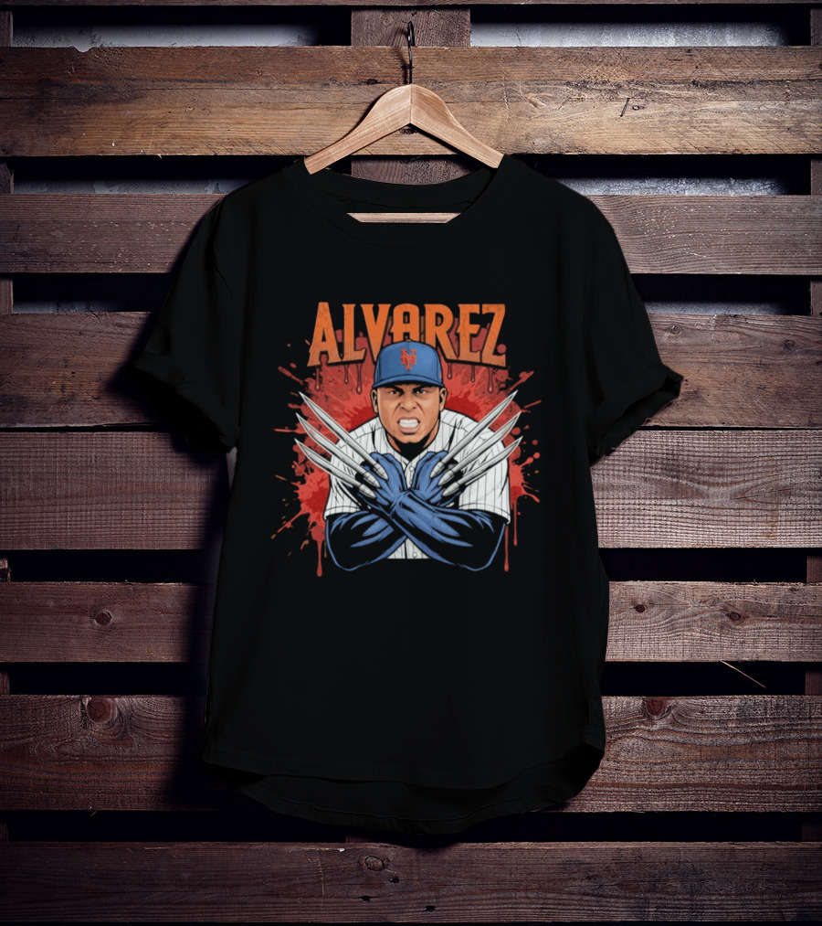 Alvarez Wolverine Claws New York Mets Baseball T-Shirt
