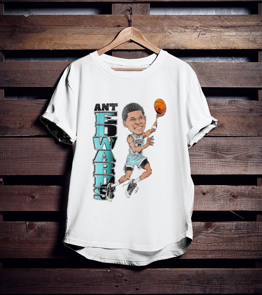 Anthony Edwards Cartoon Dunk Ant Edwards Basketball T-Shirt