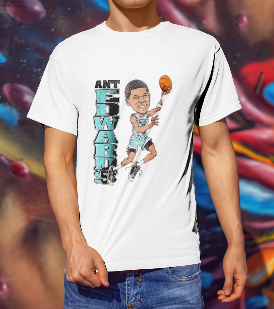 Anthony Edwards Cartoon Dunk Ant Edwards Basketball T-Shirt