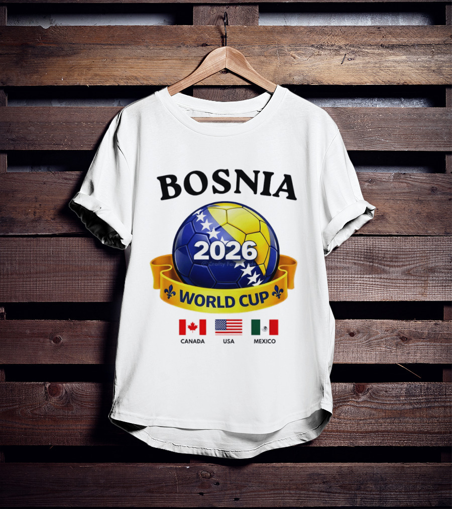 Bosnia 2026 World Cup Bosanski Zmajevi Canada USA Mexico Flag T-Shirt