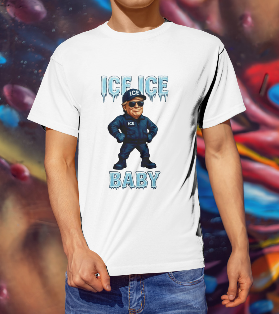 Ice Ice Baby Donald Trump In ICE Uniform Cartoon Image T-Shirt