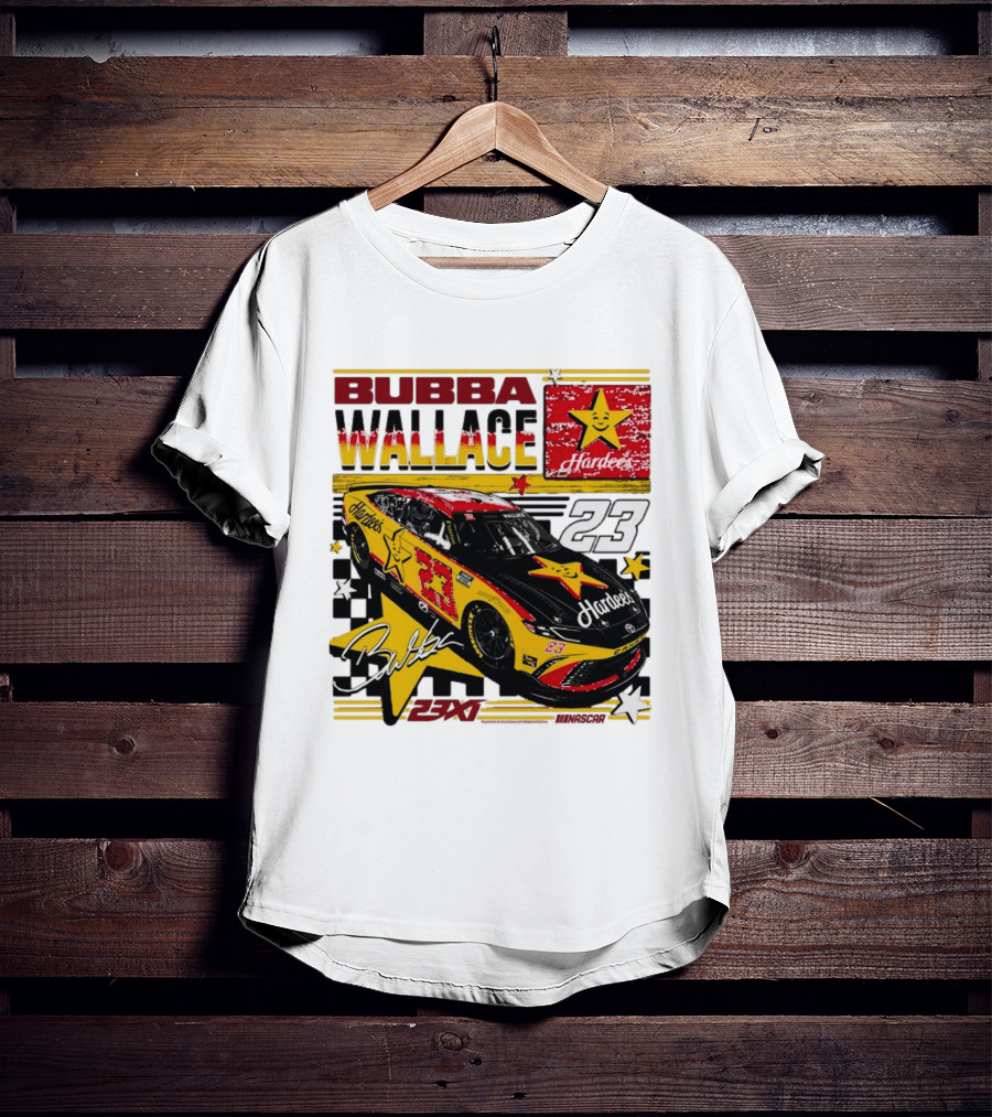 Bubba Wallace 23XI Racing Hardee's Car Number 23 Racing Team T-Shirt