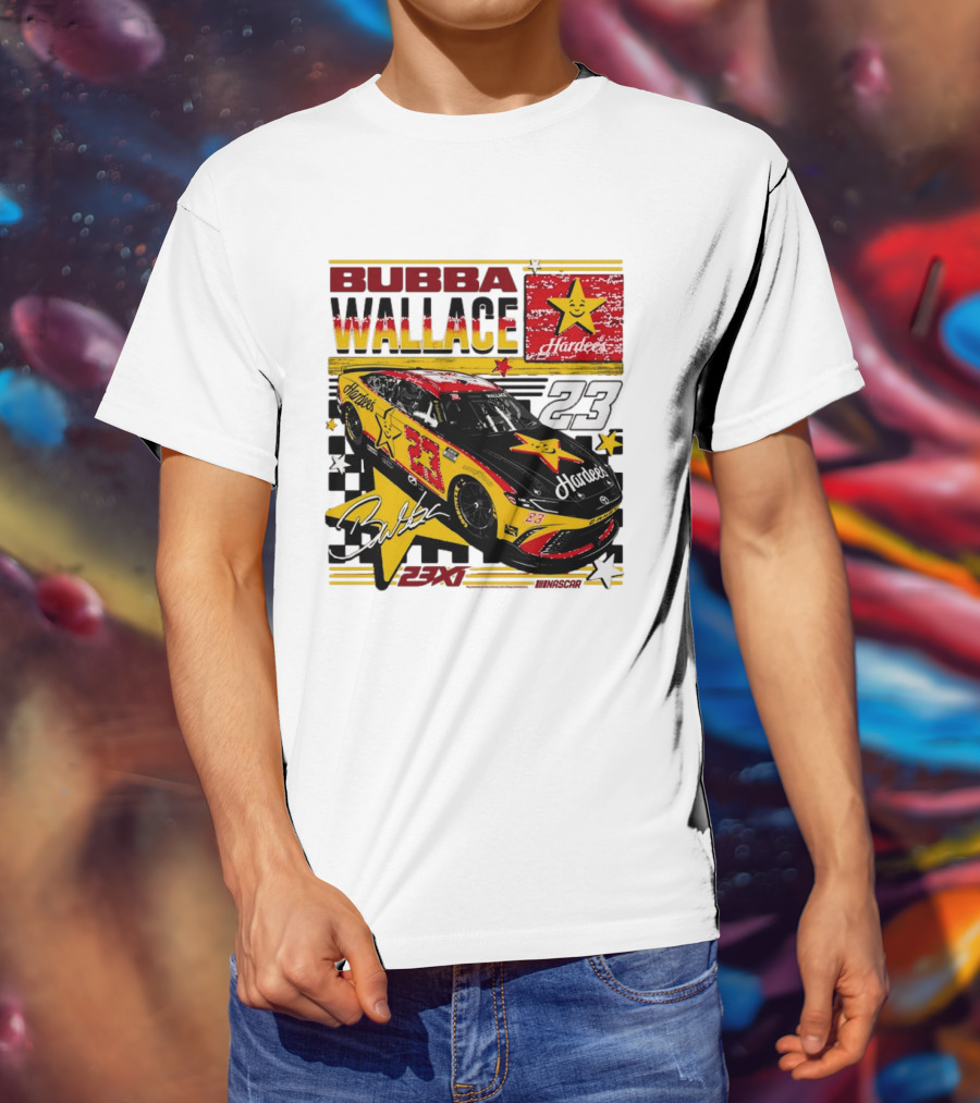 Bubba Wallace 23XI Racing Hardee's Car Number 23 Racing Team T-Shirt