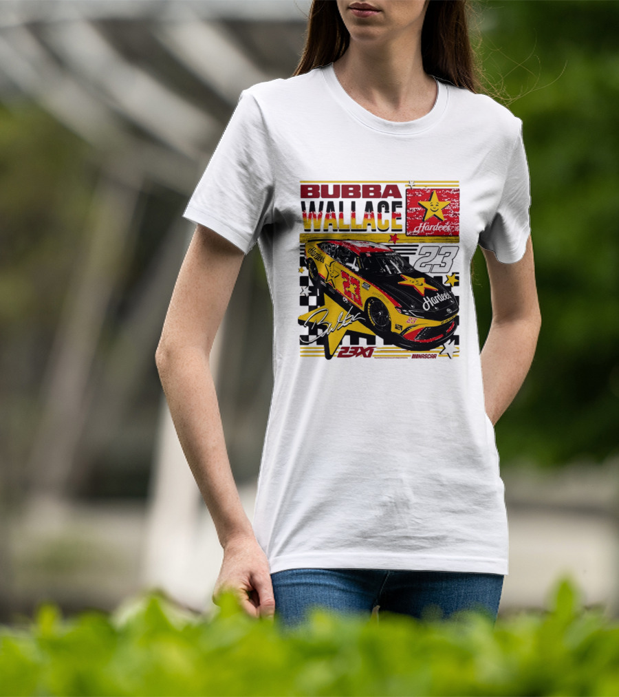 Bubba Wallace 23XI Racing Hardee's Car Number 23 Racing Team T-Shirt