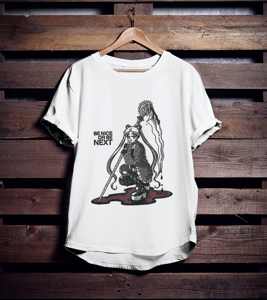 Sailor Moon Be Nice Or Be Next Dark Silhouette And Blood Pool T-Shirt