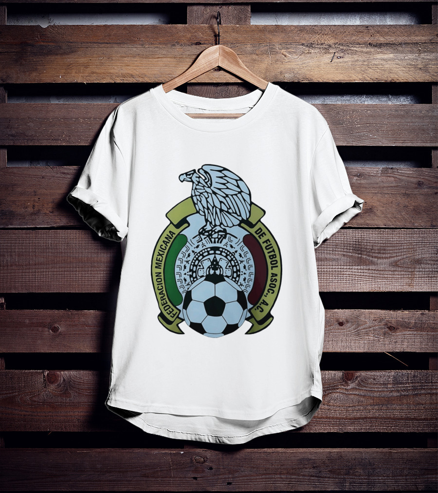 Federacion Mexicana De Futbol Asociacion AC Soccer Ball Emblem With Eagle And Aztec T-Shirt