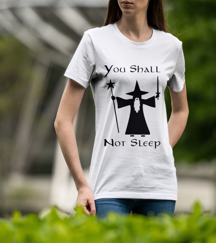 You Shall Not Sleep Wizard With Staff And Sword T-Shirt