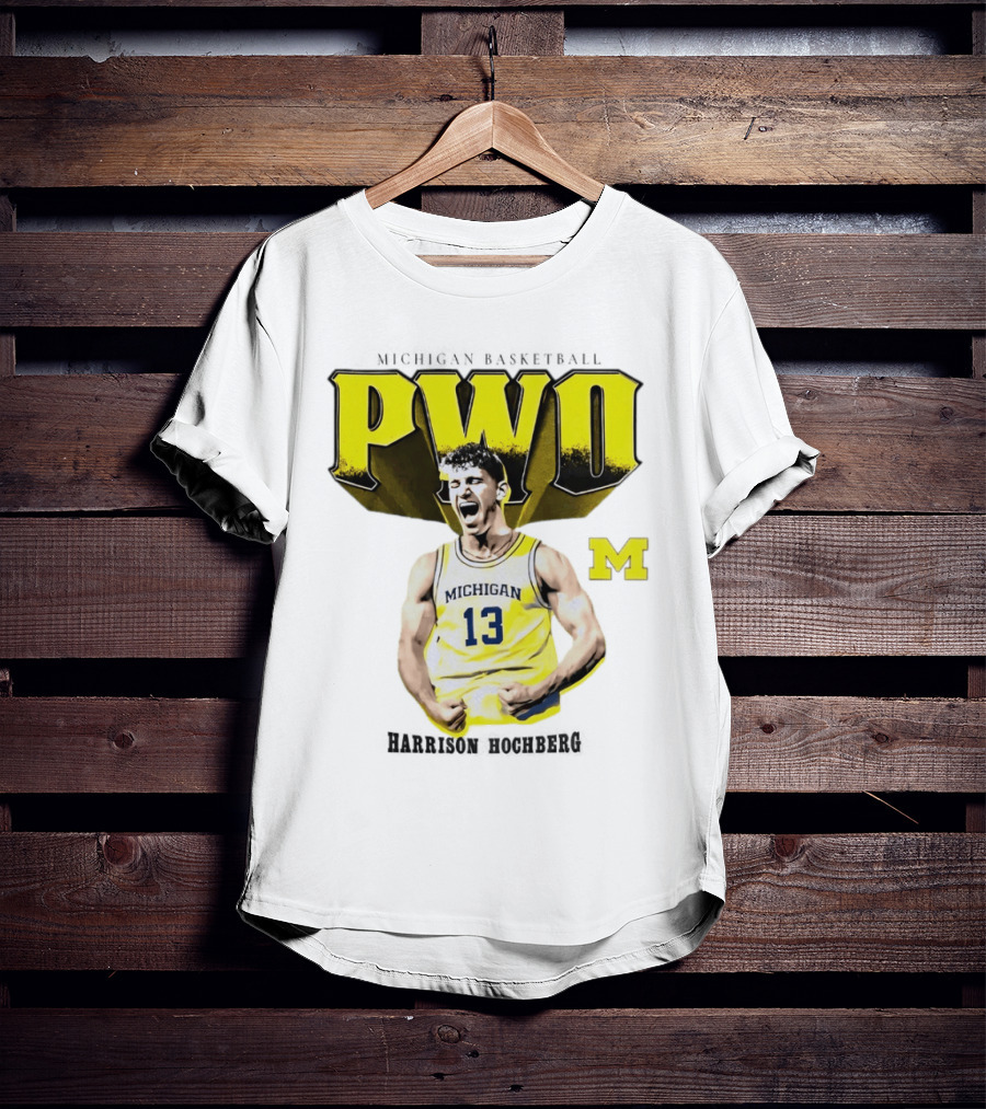 Michigan Wolverines Basketball PWO Harrison Hochberg 13 Jersey T-Shirt