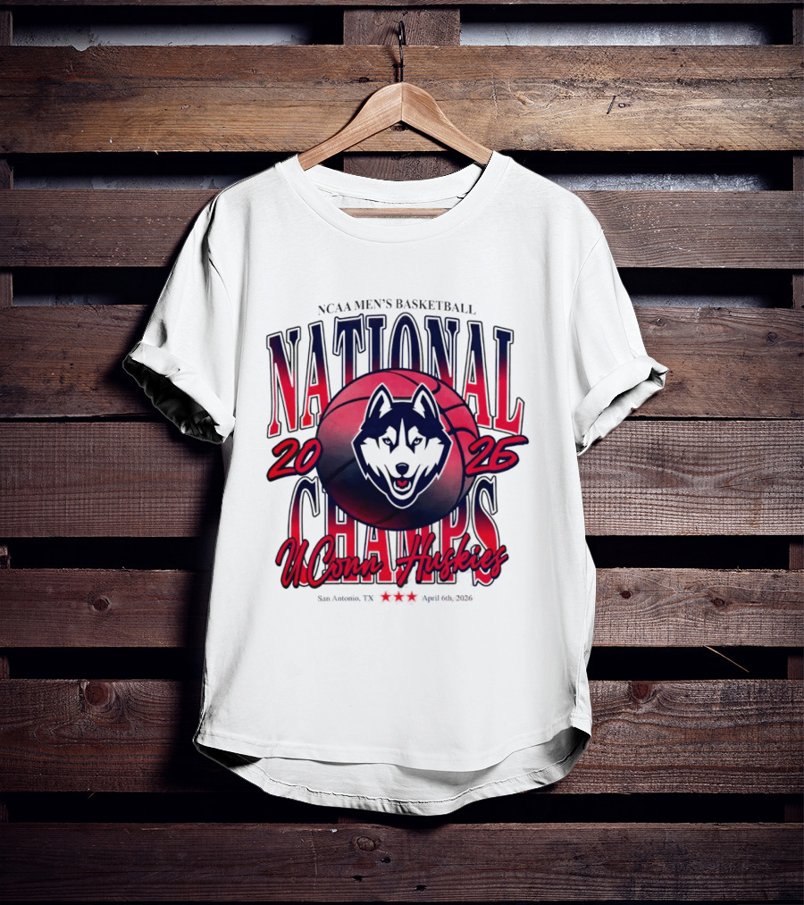 UConn Huskies NCAA Men's Basketball 2026 San Antonio National Champs T-Shirt