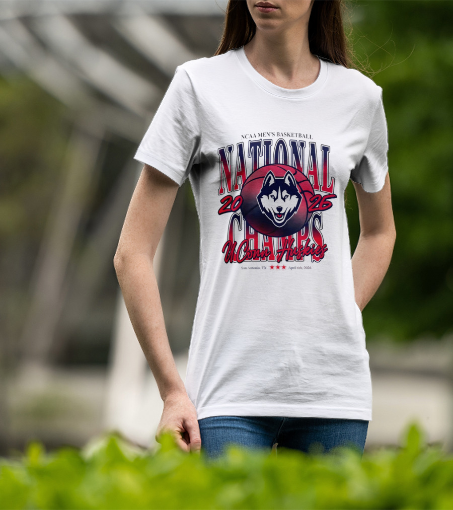 UConn Huskies NCAA Men's Basketball 2026 San Antonio National Champs T-Shirt