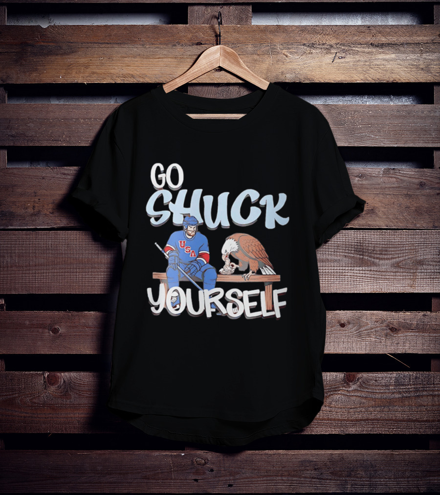 Go Shuck Yourself USA Hockey Team Eagle T-Shirt