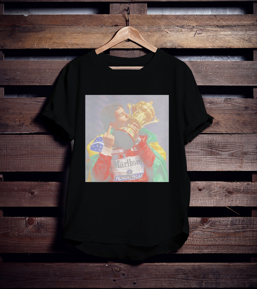 Ayrton Senna Iconic F1 Trophy Celebration And Gesture T-Shirt