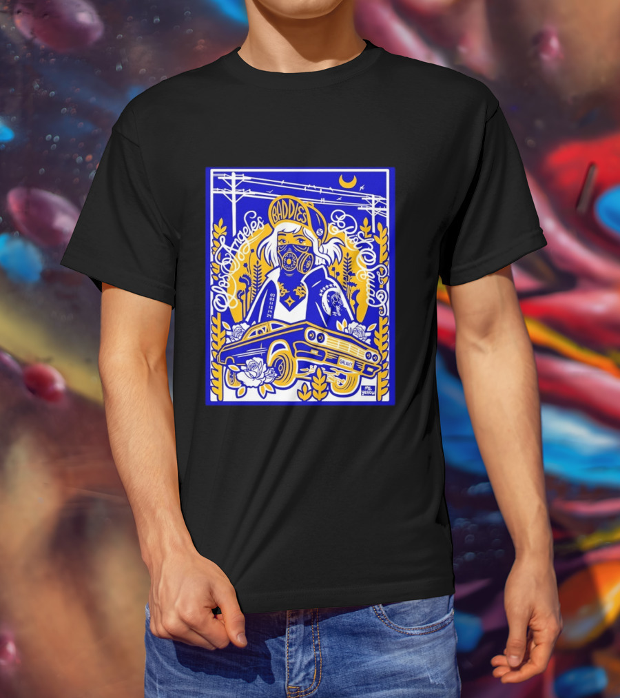 Baddies Los Angeles Riot Squad Galaxy Car Artwork By Ms. Yellow T-Shirt