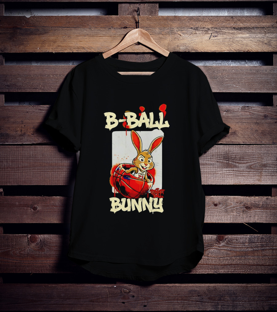 B Ball Bunny 23 Blood Streets Basketball T-Shirt