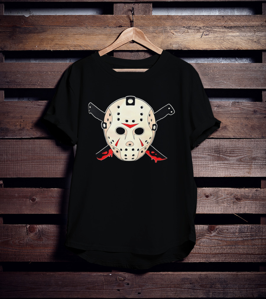 Jason Voorhees Mask Machete Horror Friday The 13th T-Shirt