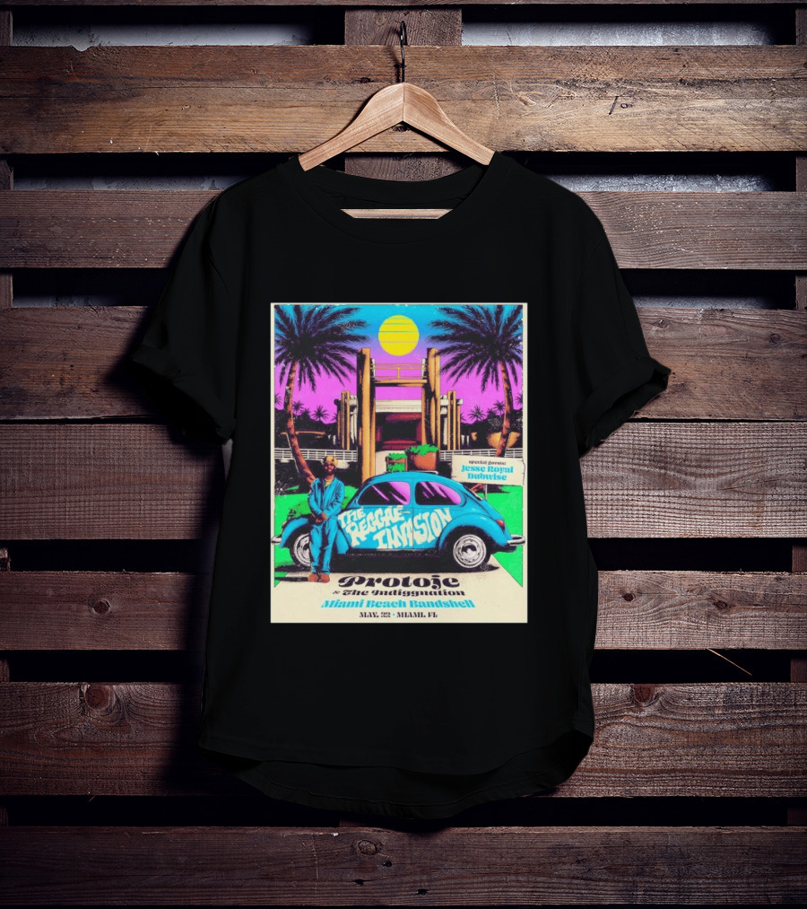 Protoje And The Indiggnation The Reggae Invasion Miami Beach Bandshell May 2 2026 Jesse Royal Dubwise T-Shirt
