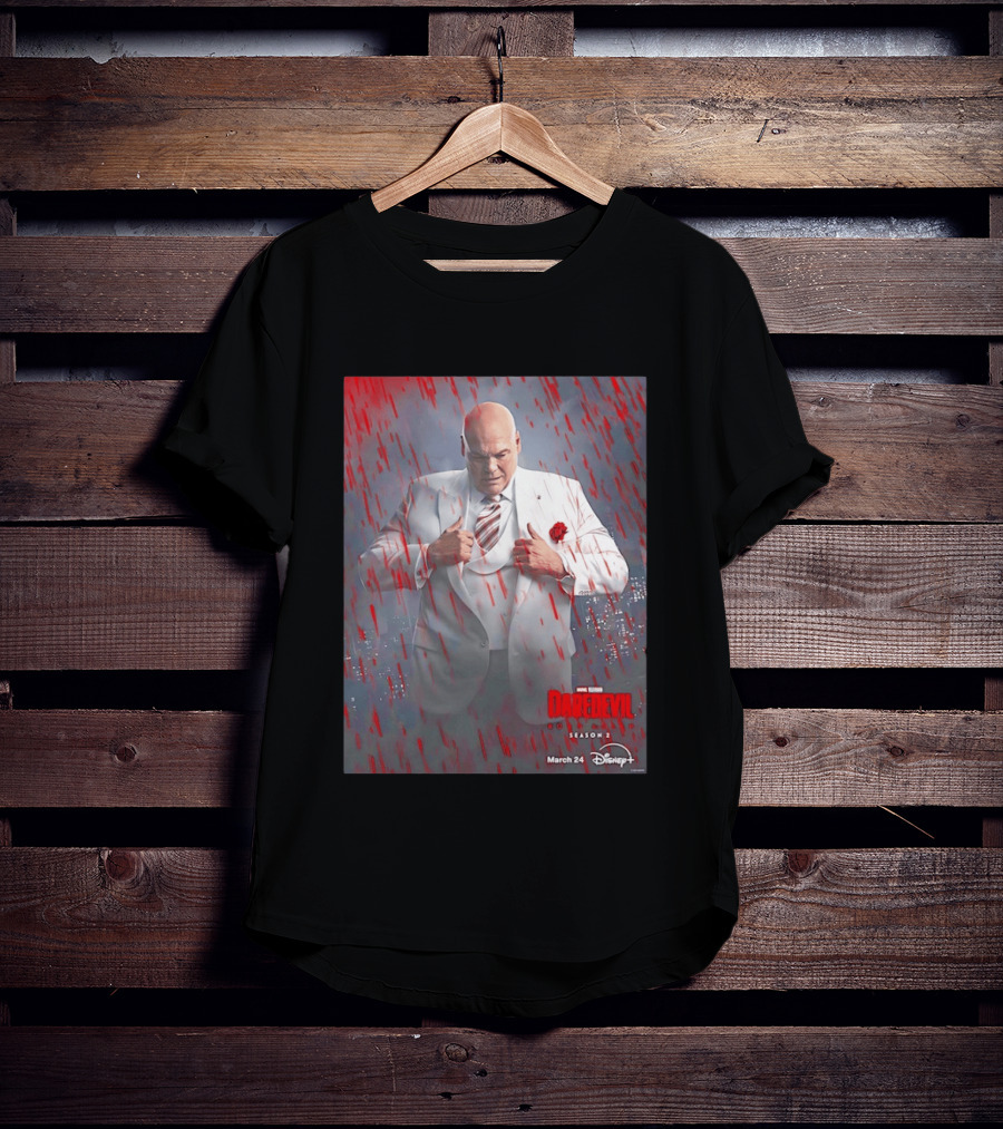 Marvel Studios Daredevil Born Again Season 2 Kingpin March 24 Disney Plus T-Shirt
