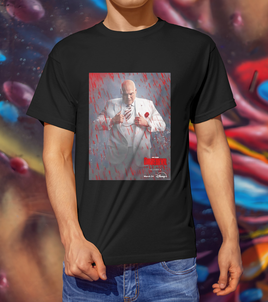 Marvel Studios Daredevil Born Again Season 2 Kingpin March 24 Disney Plus T-Shirt