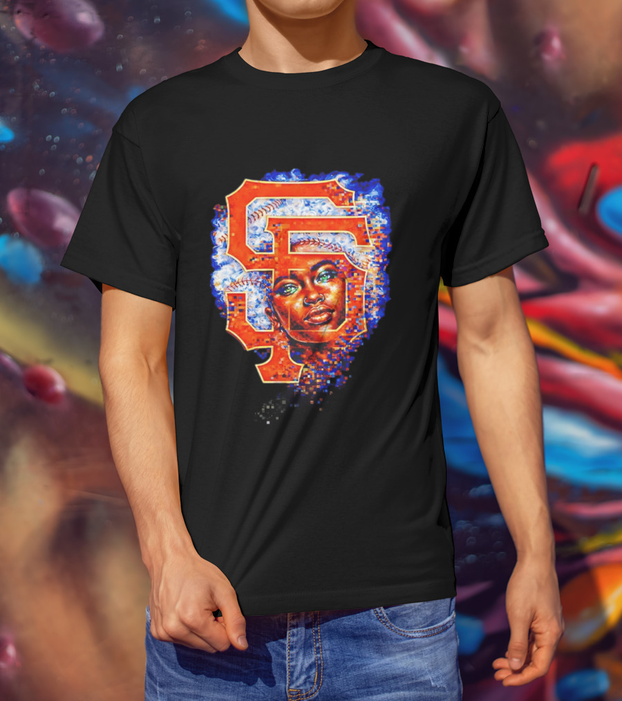 San Francisco Giants Black Heritage Night 2026 Baseball SF Logo Afro T-Shirt