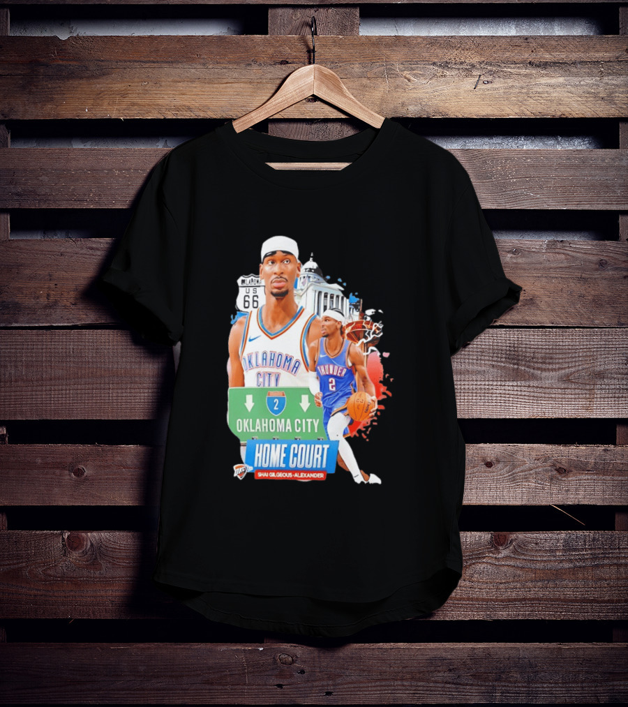 Oklahoma City Thunder Home Court Shai Gilgeous Alexander Route 66 T-Shirt