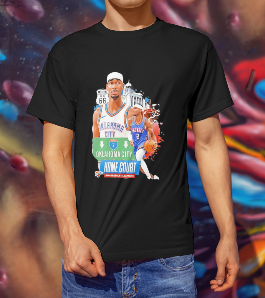 Oklahoma City Thunder Home Court Shai Gilgeous Alexander Route 66 T-Shirt