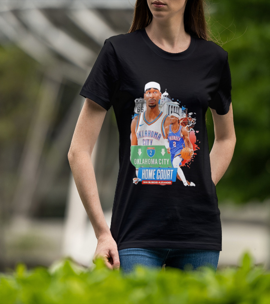 Oklahoma City Thunder Home Court Shai Gilgeous Alexander Route 66 T-Shirt