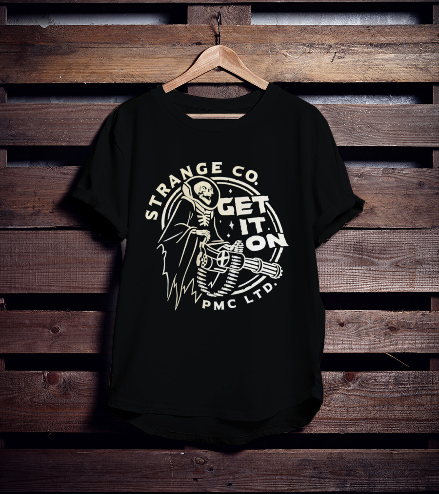 Strange Co Skeleton Astronaut Get It On PMC LTD T-Shirt
