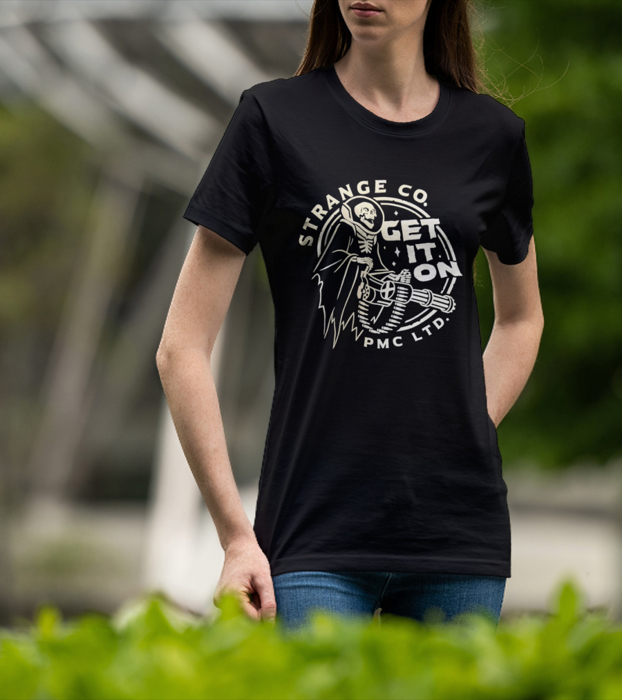 Strange Co Skeleton Astronaut Get It On PMC LTD T-Shirt