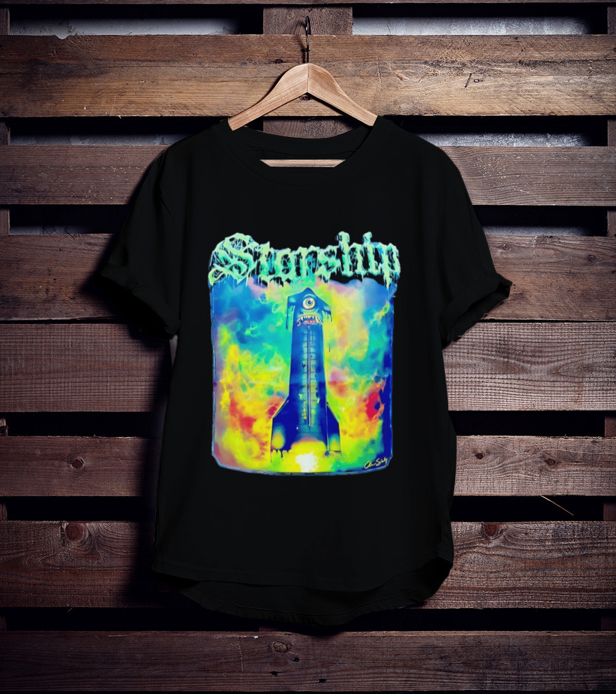 Starship Colorful Cyclops Monster Rocket Explosion T-Shirt
