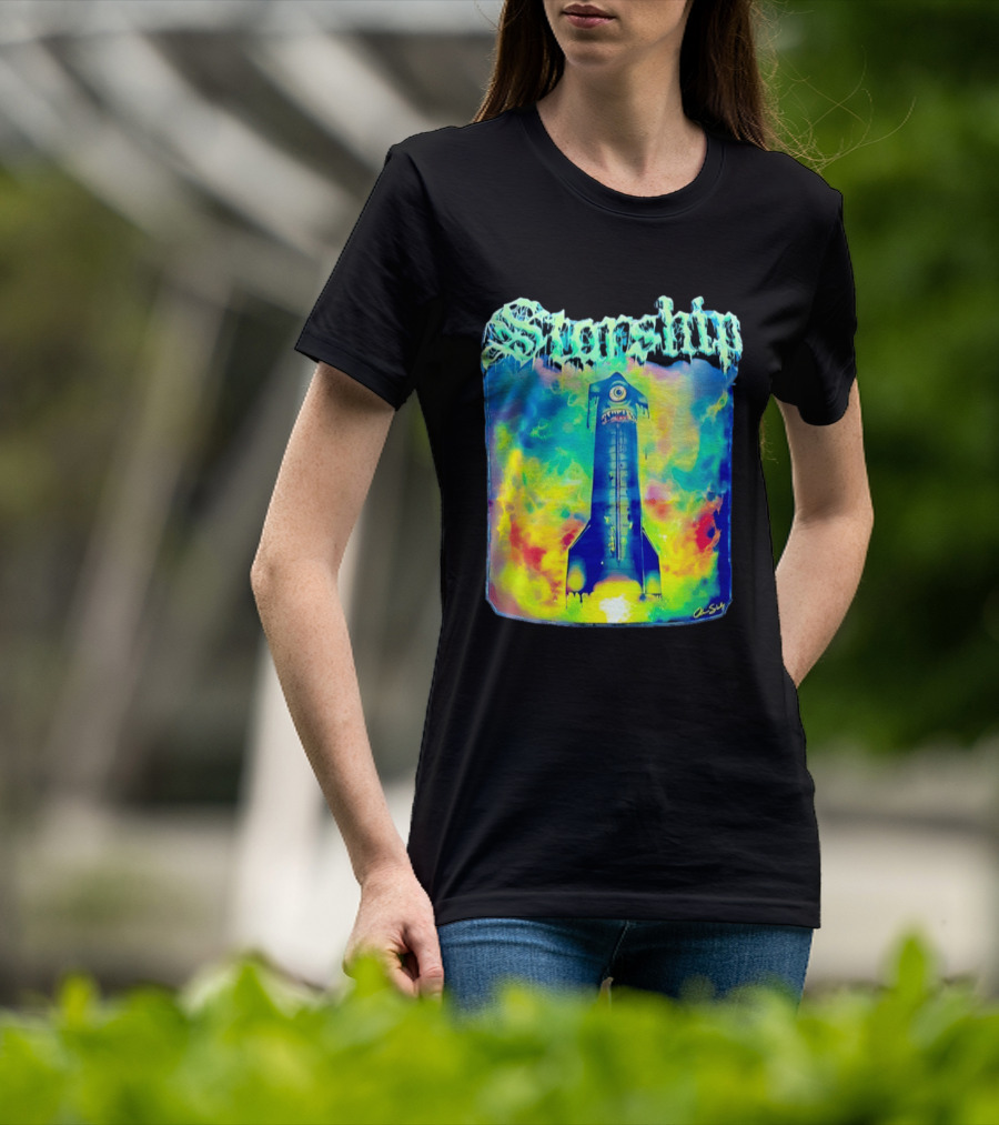 Starship Colorful Cyclops Monster Rocket Explosion T-Shirt