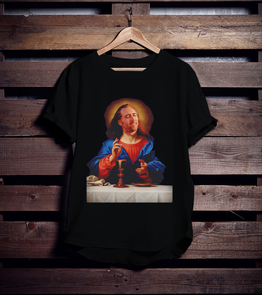 Nic Cage Jesus Iconic Meme Mashup T-Shirt