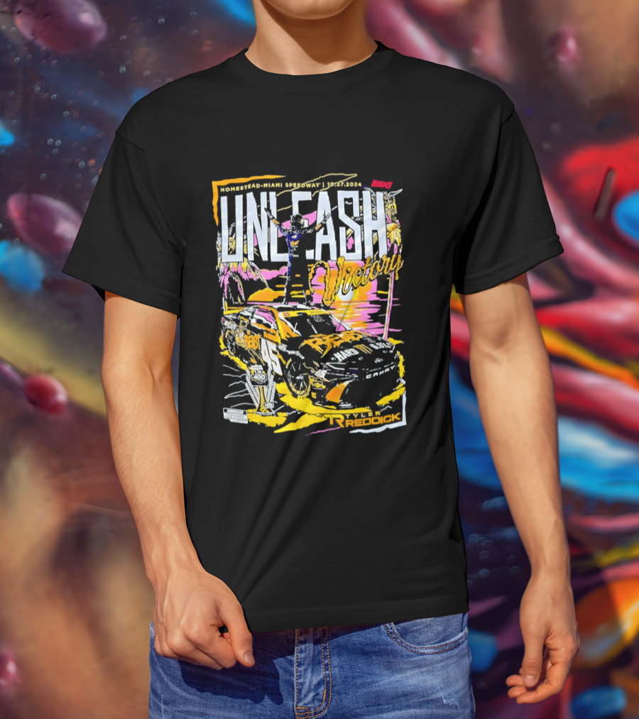 23XI Racing Unleash Tyler Reddick 2024 Straight Talk Wireless 400 Homestead Miami Speedway 10 22 T-Shirt