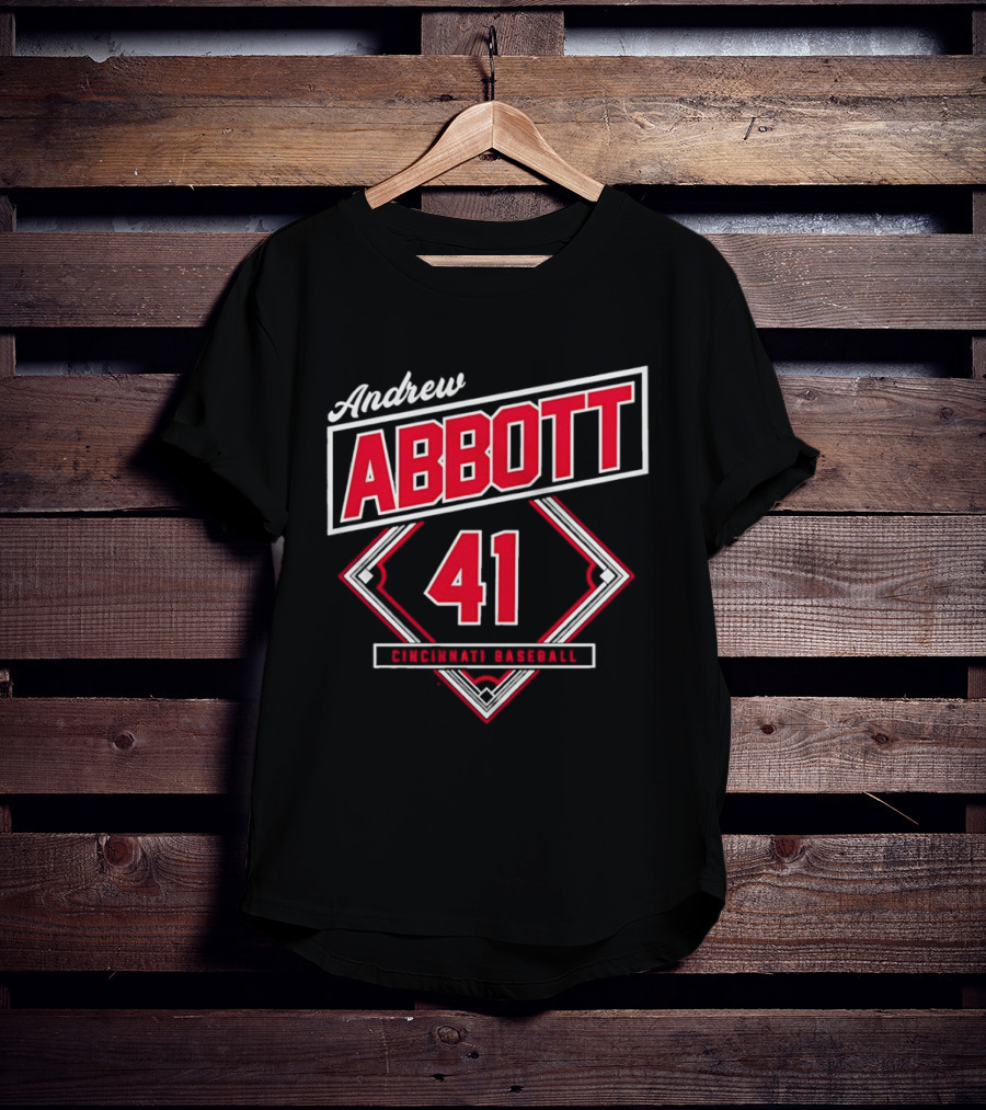 Andrew Abbott 41 Cincinnati Reds Baseball T-Shirt