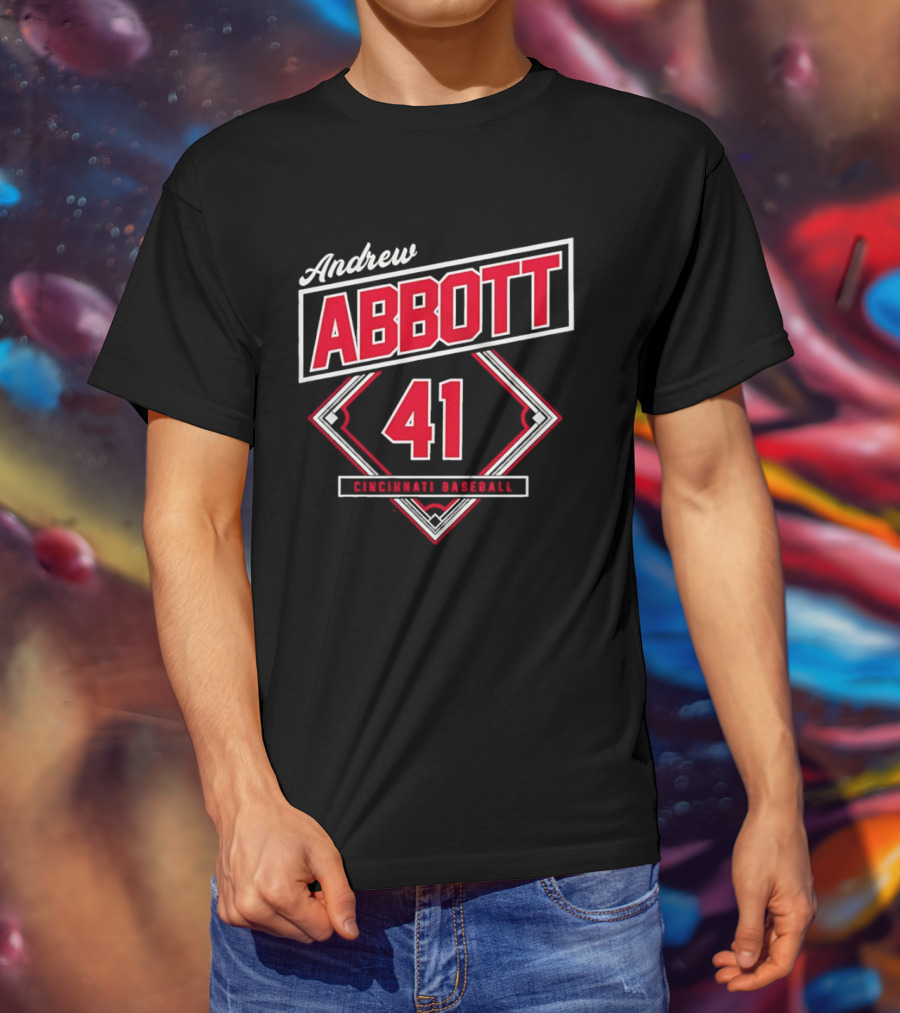 Andrew Abbott 41 Cincinnati Reds Baseball T-Shirt