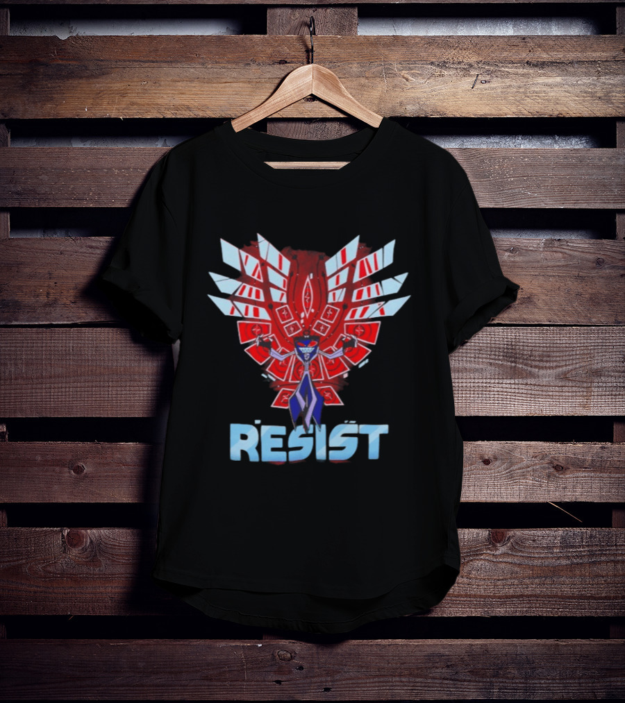 Hazbin Hotel Vox Resist Character Wings Red Blue T-Shirt