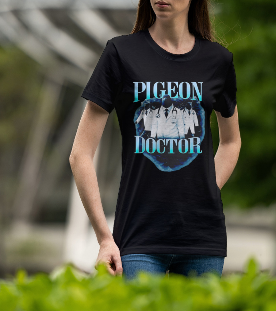 Pigeon Doctor Medical Humor Surreal Stethoscope T-Shirt