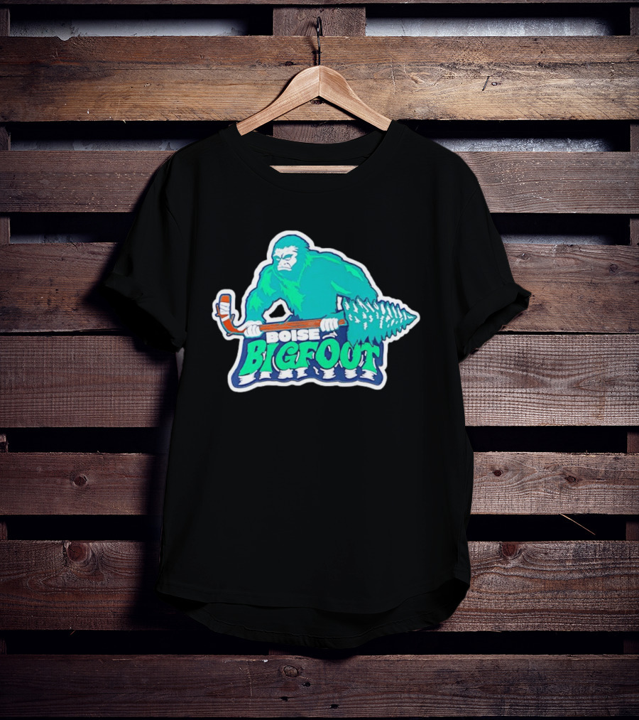 Boise Bigfoot Ice Hockey Team Sasquatch Hockey Stick T-Shirt