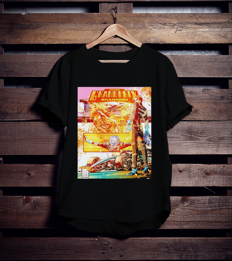 Chinese Grand Prix Shanghai Anime Style With Race Car And Driver T-Shirt