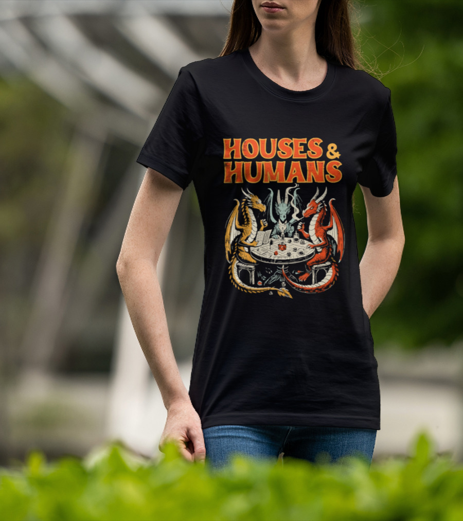 Houses Humans Dragons Trio Game Table T-Shirt