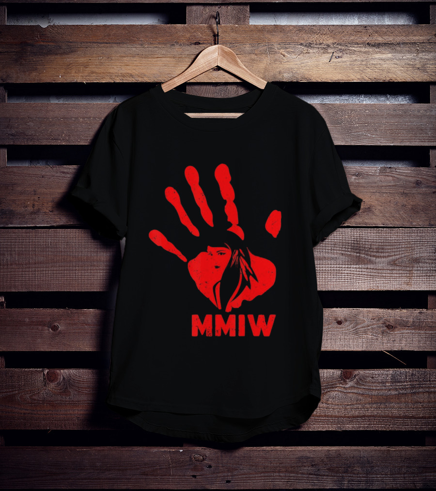MMIW Red Handprint Symbol For Missing Murdered Indigenous Women Awareness T-Shirt