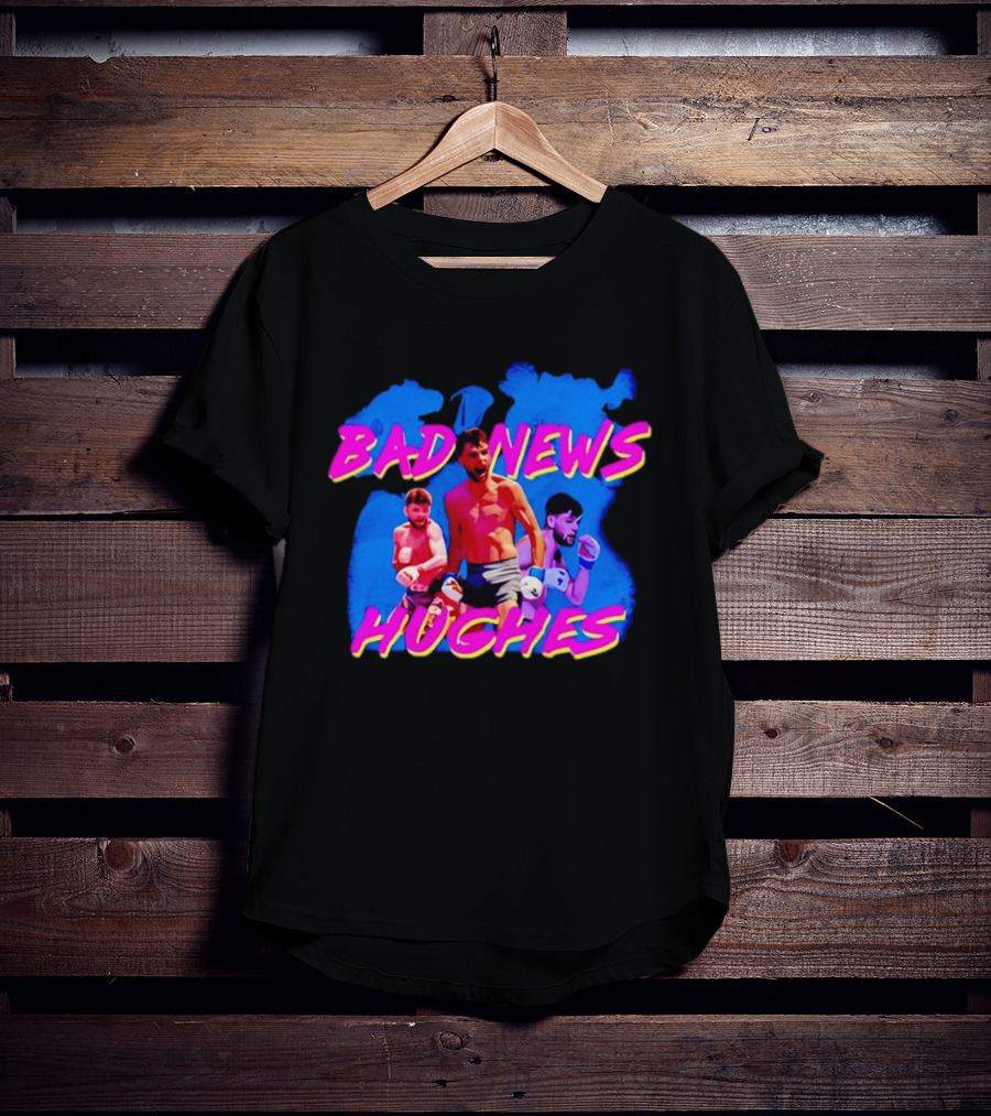 Bad News Hughes Boxing Fighter Action Trio T-Shirt