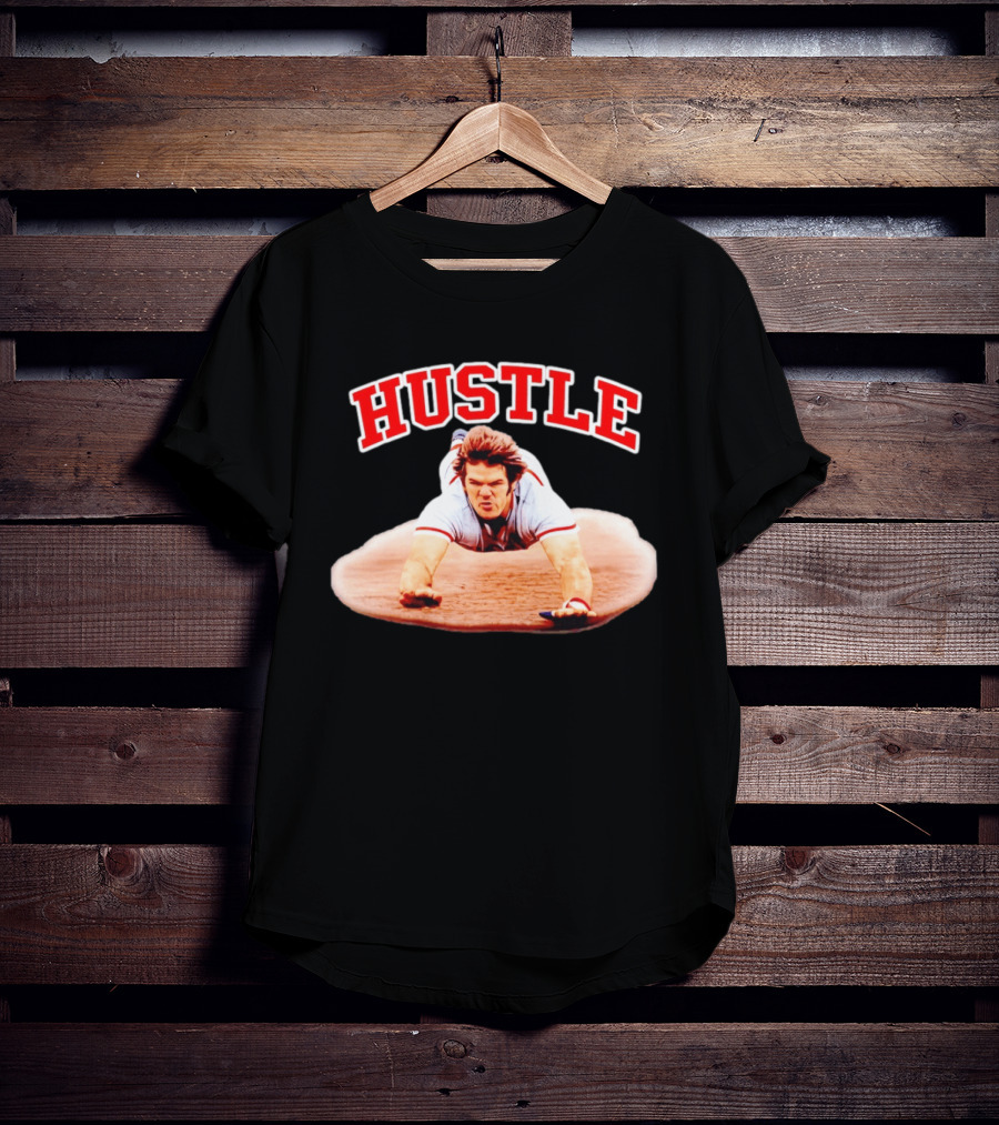 Hustle Baseball Player Diving Slide Action Image T-Shirt