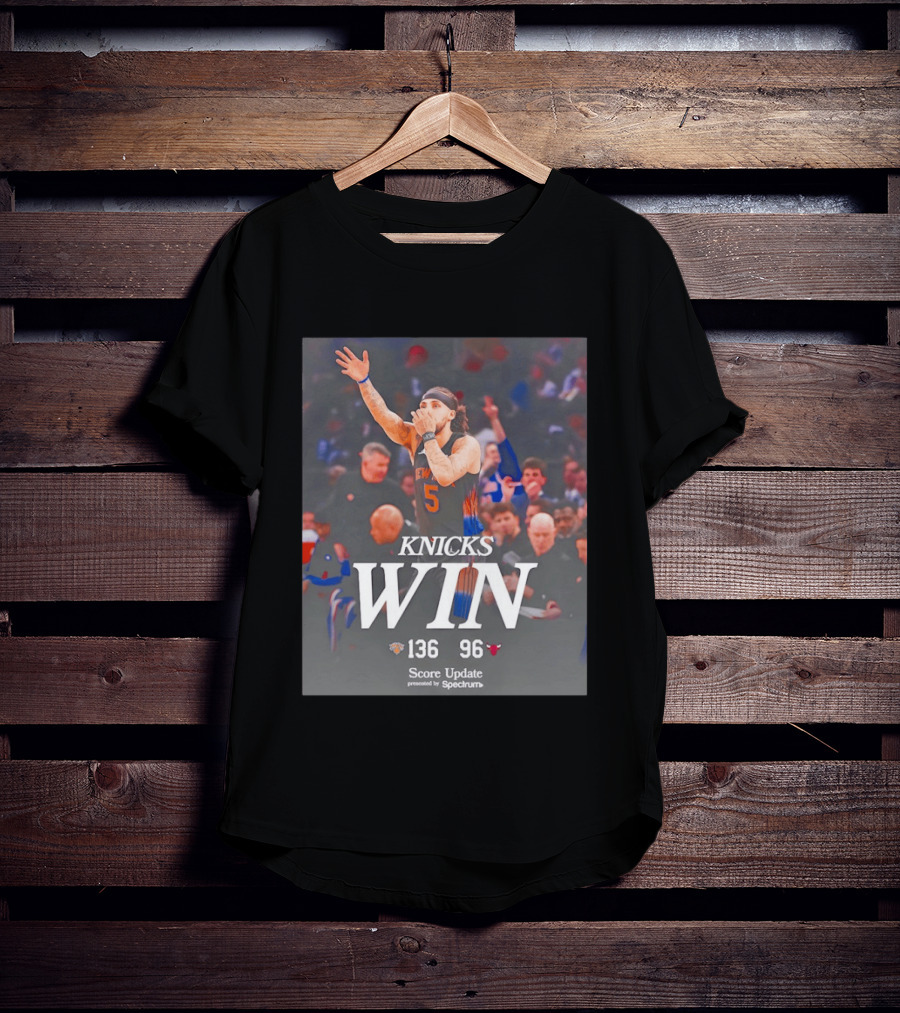 Knicks Win Jalen Brunson Celebration 136 96 Over Chicago Bulls T-Shirt