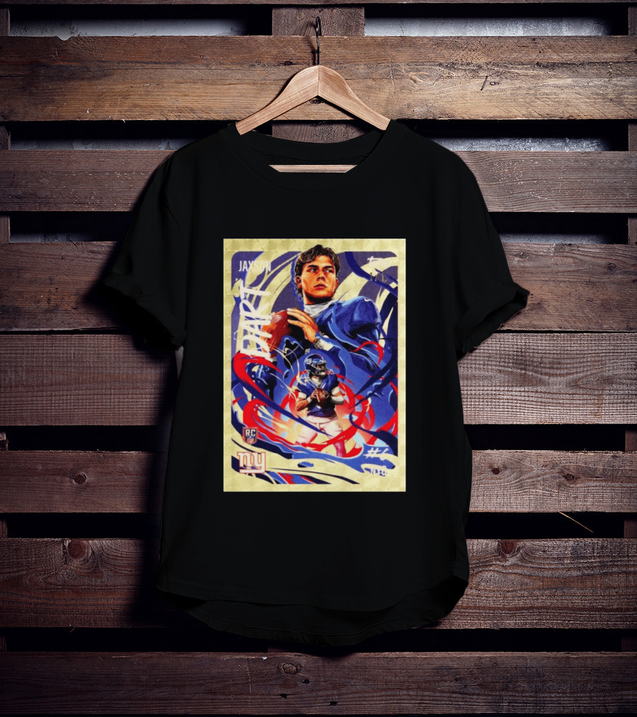 Jaxson Darts RC Ultra Violet Superfractor Topps NY Giants NFL Rookie Card T-Shirt