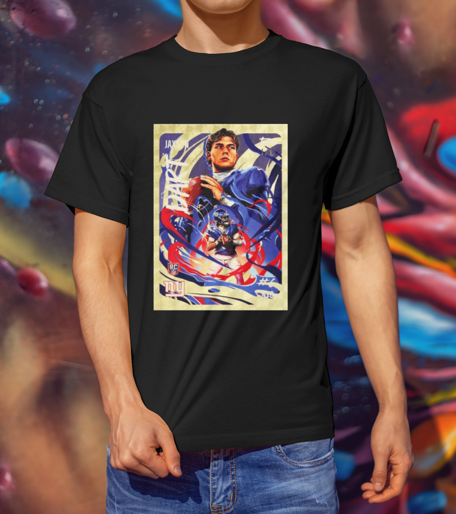 Jaxson Darts RC Ultra Violet Superfractor Topps NY Giants NFL Rookie Card T-Shirt